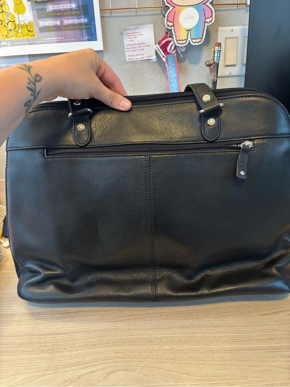 Samsonite Black Leather Laptop Tote Bag